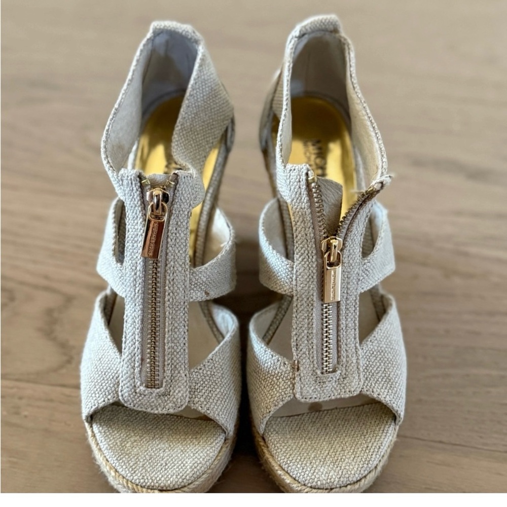 Michael Kors Elegant Cream Wedge Sandals